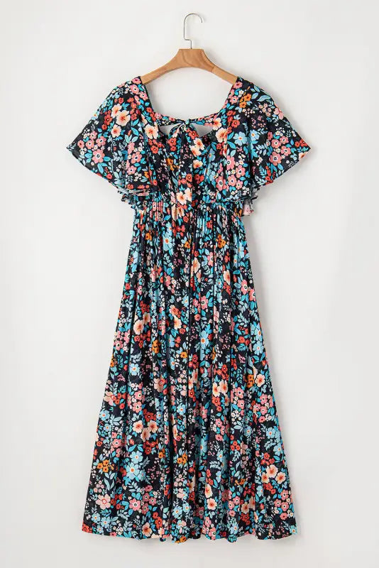 Sky blue floral maxi dress - dresses/floral dresses