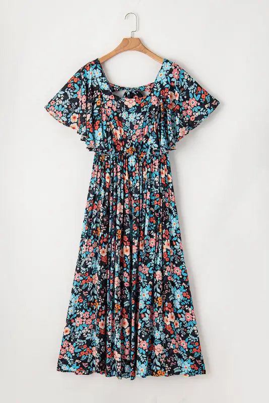 Sky blue floral maxi dress - dresses/floral dresses