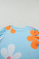 Sky blue flower bubble sleeve tee