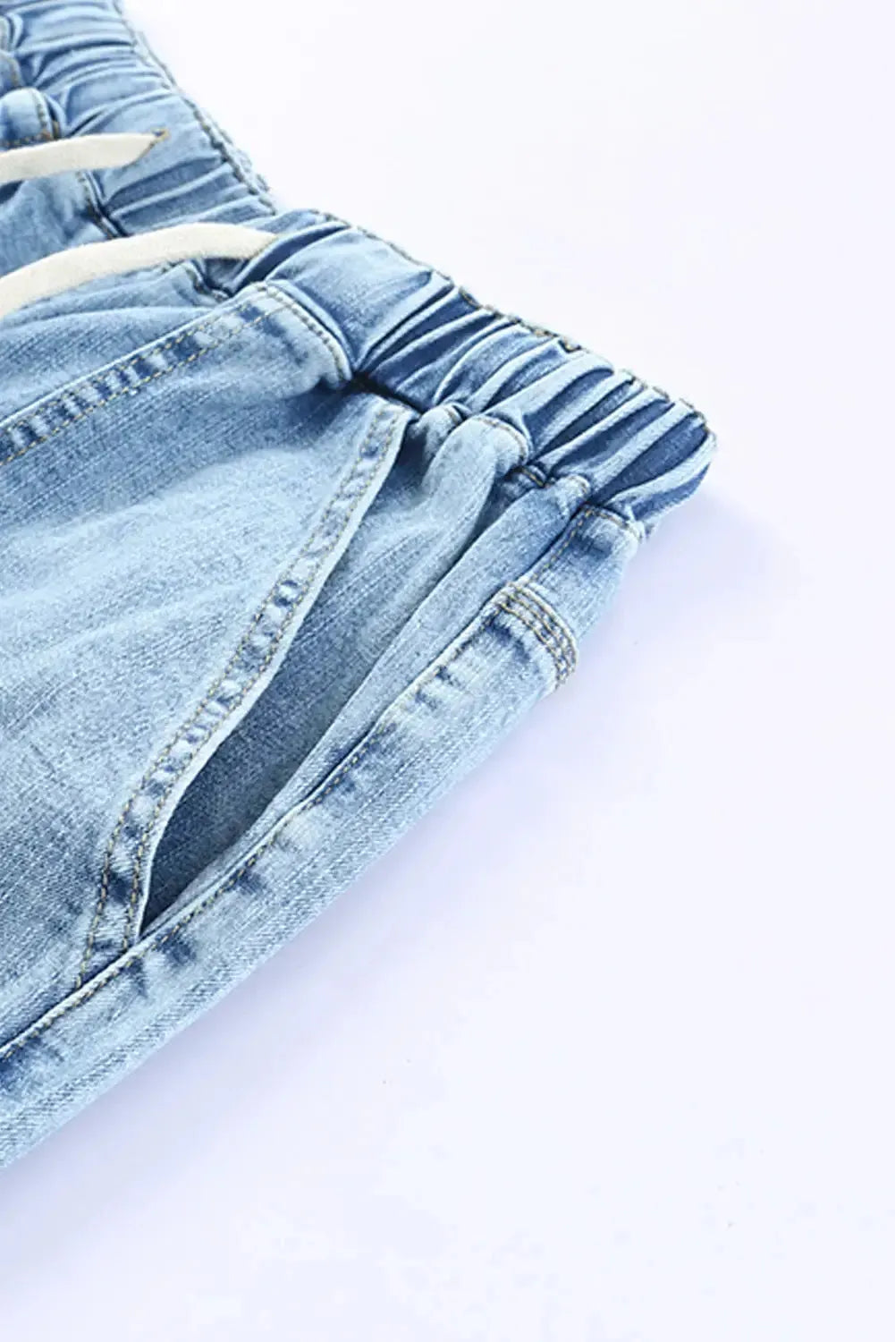 Distressed Denim Joggers - Fashionfitz