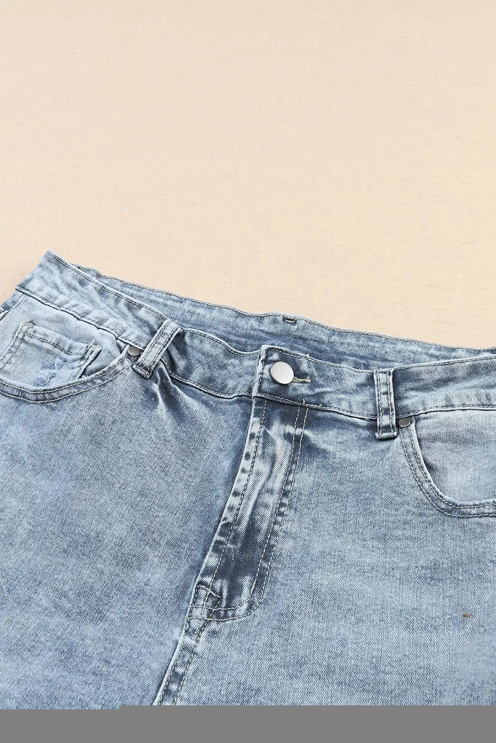 Sky blue light wash frayed slim fit high waist jeans - bottoms