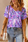 Sky blue loose painted floral tee | fashionfitz