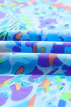 Sky Blue Loose Painted Floral Tee - Fashionfitz