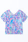 Sky blue loose painted floral tee | fashionfitz