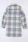 Jackets sky blue plaid flap pocket long sleeve shacket