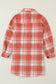 Jackets sky blue plaid flap pocket long sleeve shacket