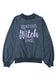 Sky blue resting witch face graphic drop shoulder sweatshirt - sweatshirts