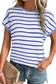 Sky blue stripe t-shirt: striped white and blue short-sleeved shirt with a crew neck