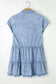 Sky blue tiered denim dress - dresses/mini dresses