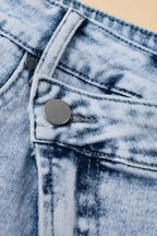 Skyline Fray Crossed Denim Shorts - Fashionfitz