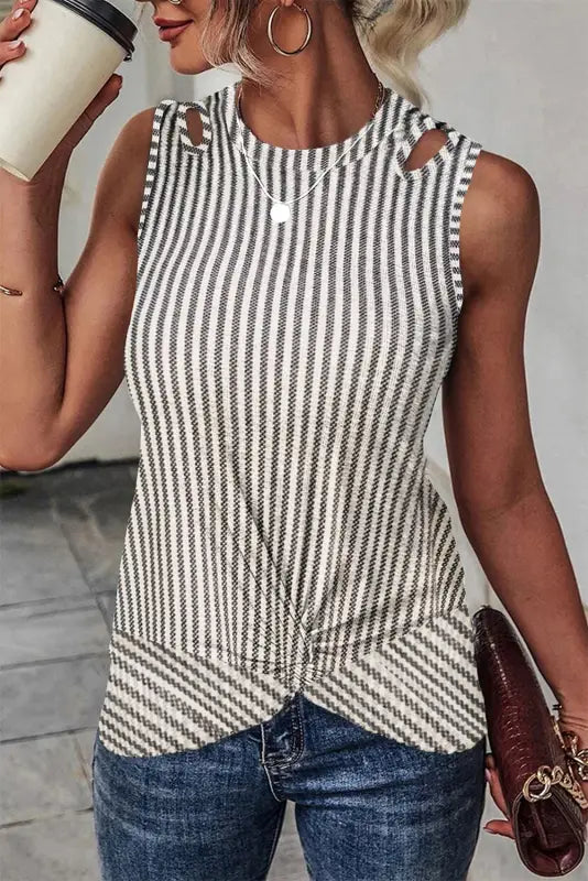 Slate swirl tank top - gray / s / 95% polyester + 5% elastane - tops