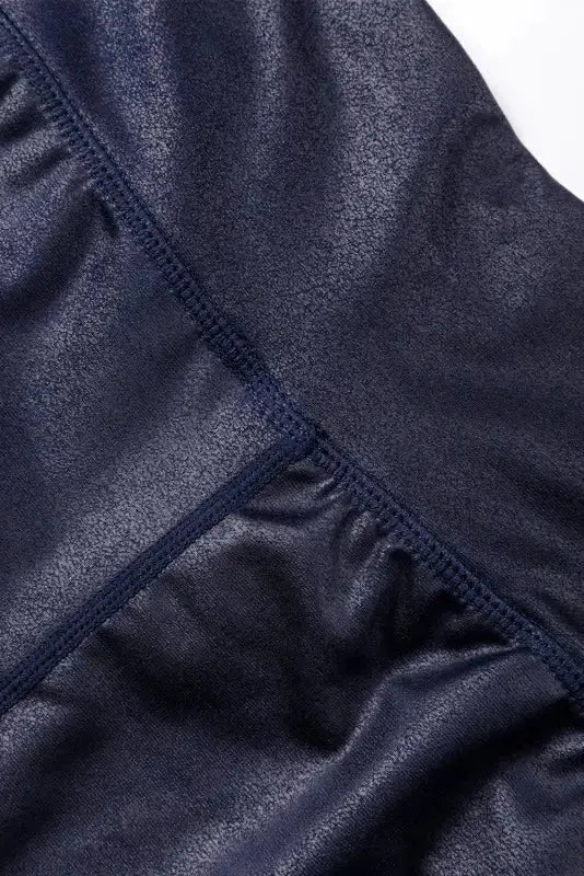 Sleek Leather Leggings - Crossed Dip Waist - Fashionfitz