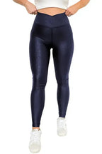 Sleek Leather Leggings - Crossed Dip Waist - Fashionfitz