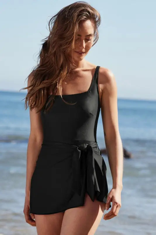 Sleek side-tied swim dress by fashionfitz