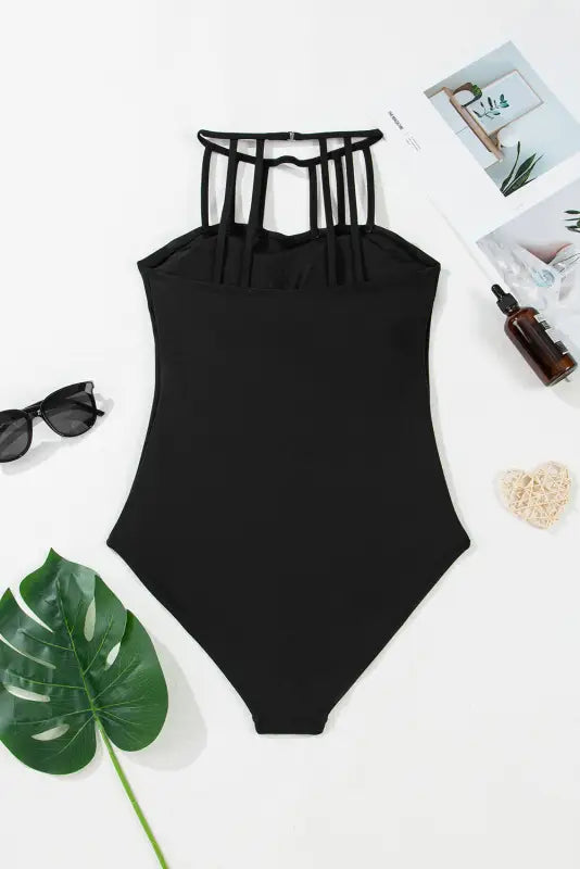 Sleek strappy one-piece swimsuit