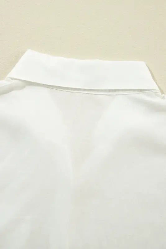 Sleeve-up chic white blouse - blouses