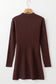 Slim fit jumper dress - coffee mock neck side slit