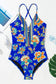 Slim & sculpt blue floral backless swimsuit sizes