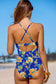 Slim & sculpt blue floral backless swimsuit sizes