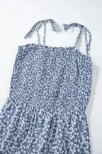 Smocked Bodice Wide Leg Floral Jumpsuit - Fashionfitz