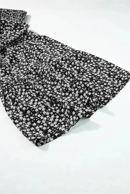 Smocked Bodice Wide Leg Floral Jumpsuit - Fashionfitz