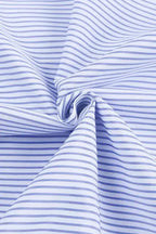 Smocked Cuff Striped Boyfriend Shirt - Fashionfitz