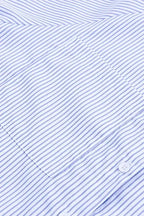 Smocked Cuff Striped Boyfriend Shirt - Fashionfitz