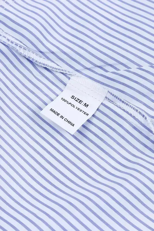 Smocked Cuff Striped Boyfriend Shirt - Fashionfitz