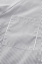 Smocked Cuff Striped Boyfriend Shirt - Fashionfitz