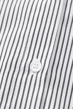 Smocked Cuff Striped Boyfriend Shirt - Fashionfitz