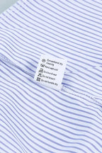 Smocked Cuff Striped Boyfriend Shirt - Fashionfitz