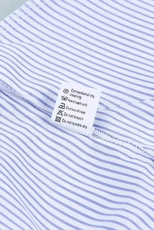 Smocked Cuff Striped Boyfriend Shirt - Fashionfitz