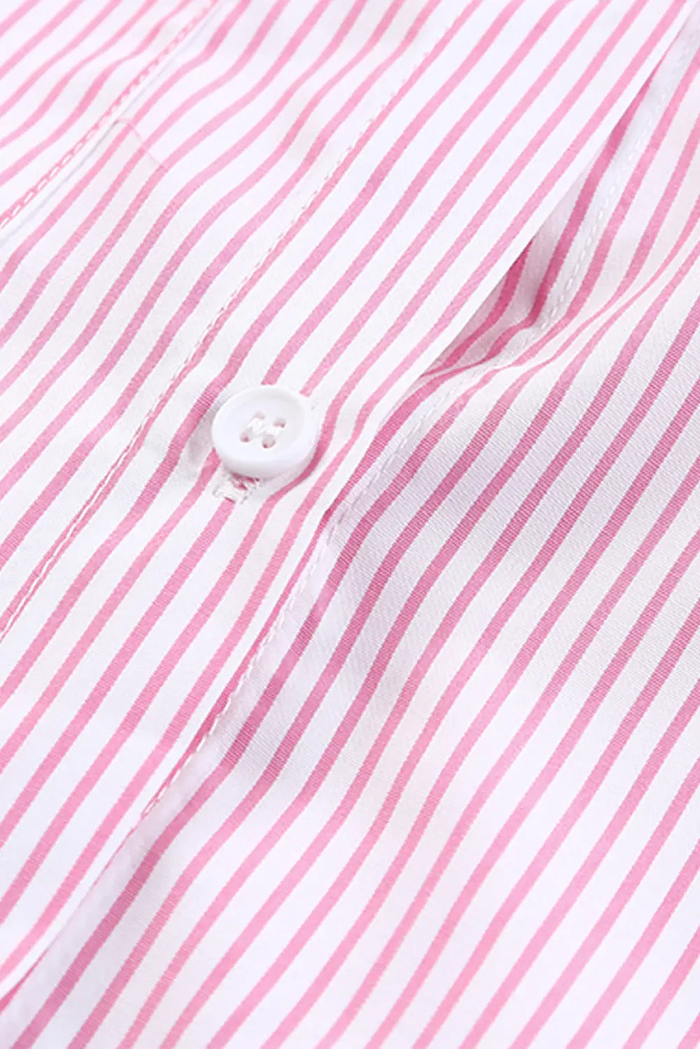 Smocked cuffed striped boyfriend shirt with pocket - tops