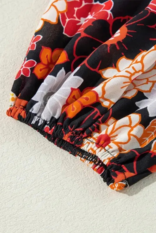 Smocked Long Sleeve Floral Dress - Fashionfitz