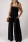 Smocked wide leg jumpsuit - black1 / s / 100% polyester - jumpsuits