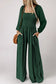 Smocked wide leg jumpsuit - green / s / 100% polyester - jumpsuits