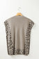 Smoke gray leopard loose sweater - short sleeve tops