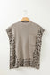 Smoke gray leopard loose sweater - short sleeve tops