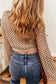 Smoke gray pointelle knit v neck button up crop cardigan - sweaters & cardigans