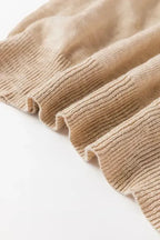 Smoke Gray Ribbed Raglan Short Sleeve Sweater - Fashionfitz