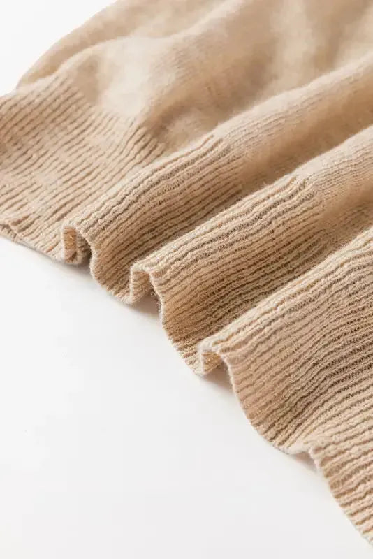 Smoke Gray Ribbed Raglan Short Sleeve Sweater - Fashionfitz