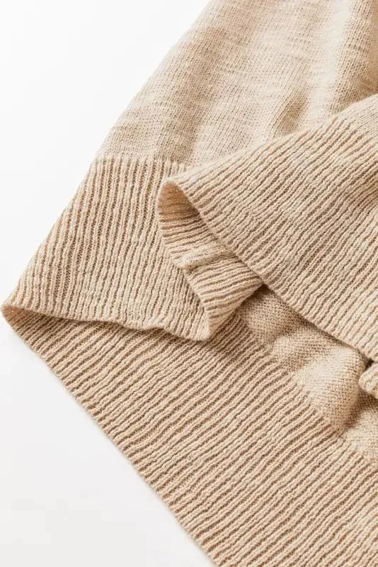 Smoke Gray Ribbed Raglan Short Sleeve Sweater - Fashionfitz