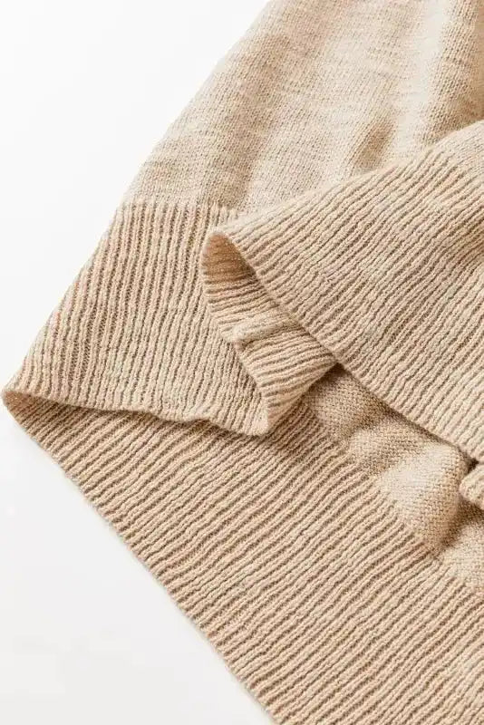 Smoke Gray Ribbed Raglan Short Sleeve Sweater - Fashionfitz