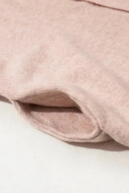 Smoke Gray Ribbed Trim Puff Sleeve Open Cardigan - Fashionfitz