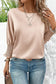 Smoke gray shirred dolman sleeve satin blouse - blouses & shirts