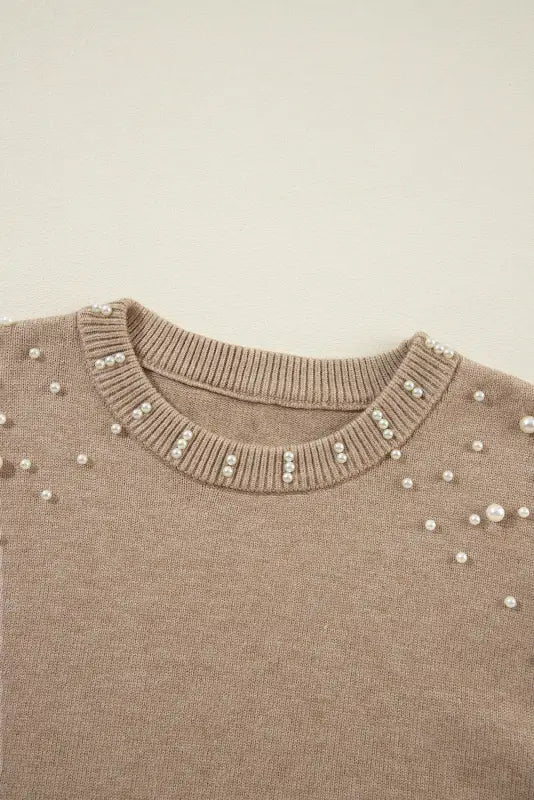 Smoky pearl accent sweater - sweaters