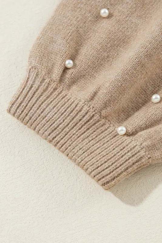 Smoky pearl accent sweater - sweaters