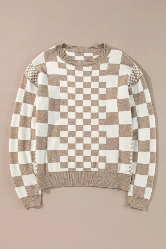 Smoky plaid soft knit jumper | fashionfitz women’s knitwear