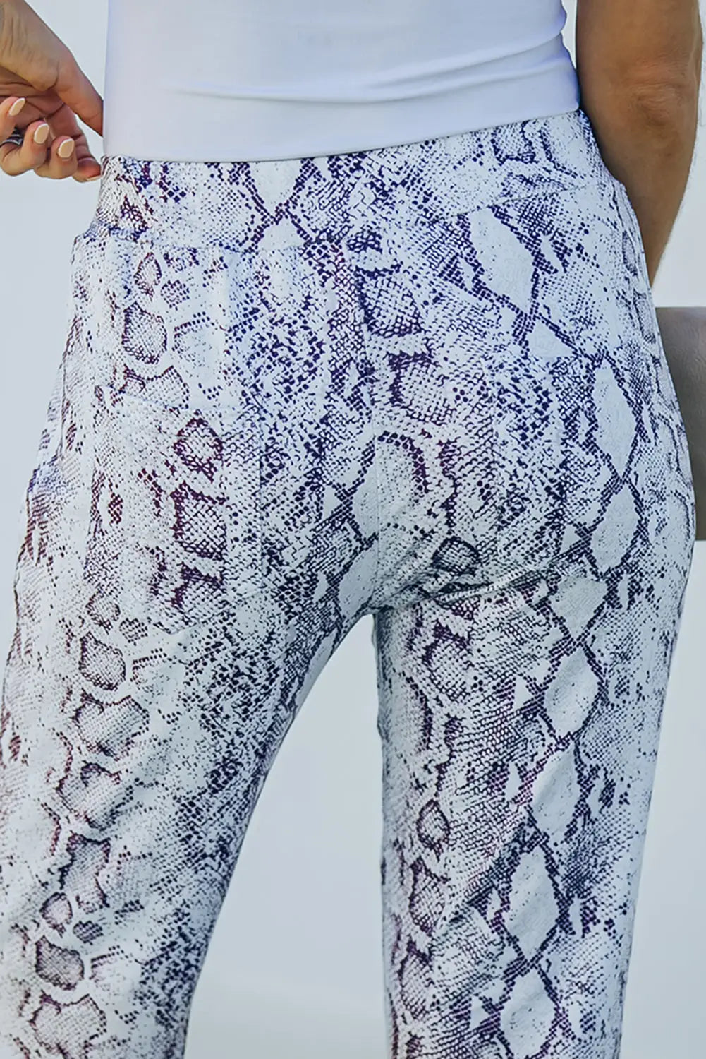 Snakeskin print wide legs pants - leg