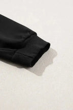 Snap Buttons Side Splits Pullover Sweatshirt - Black - Fashionfitz